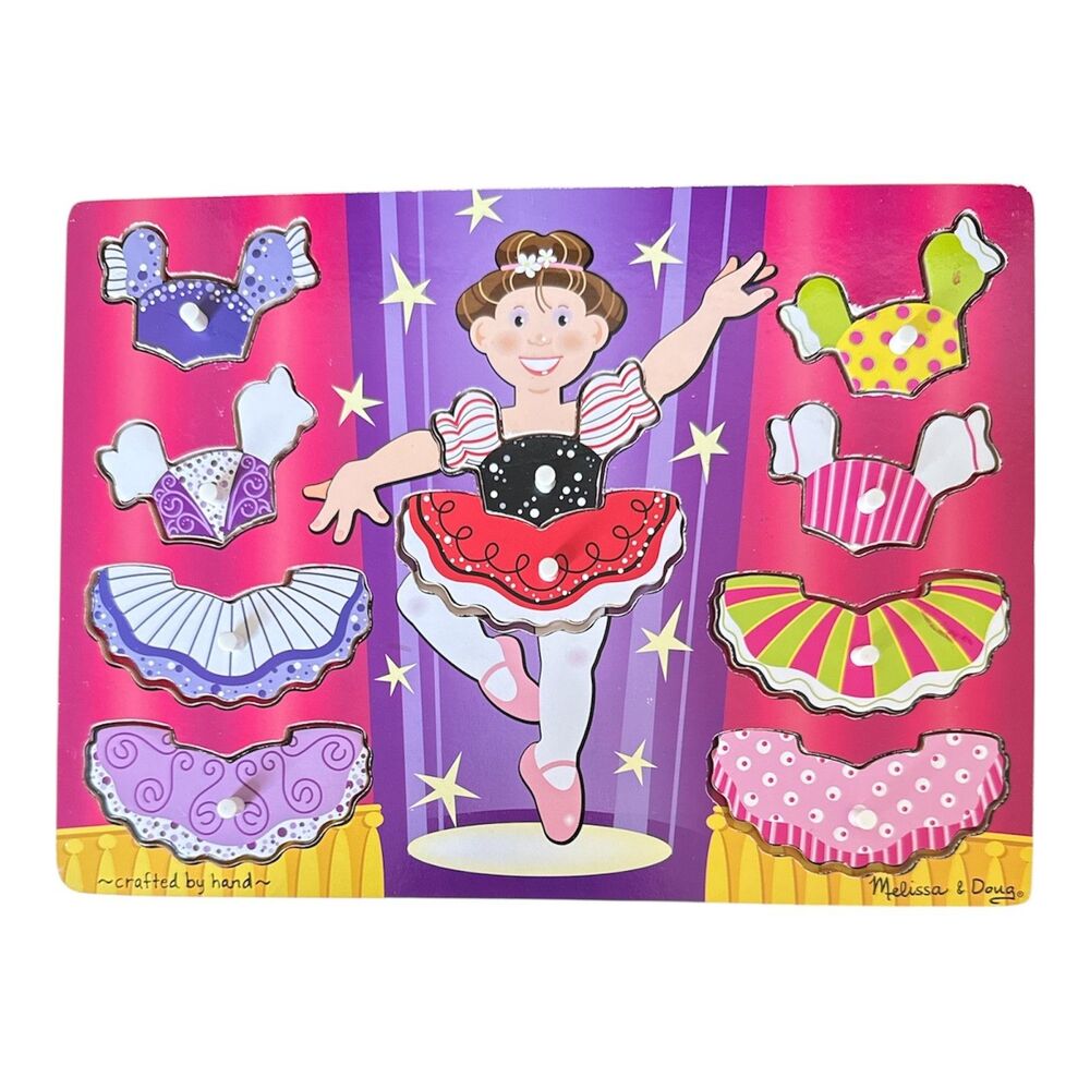 MELISSA AND DOUG Ballerina Dress Up Puzzle Mix And Match 11 Wooden Pieces Gift